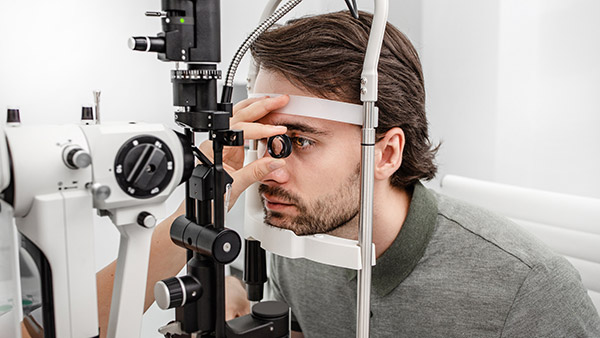 A man having an Orthokeratology exam